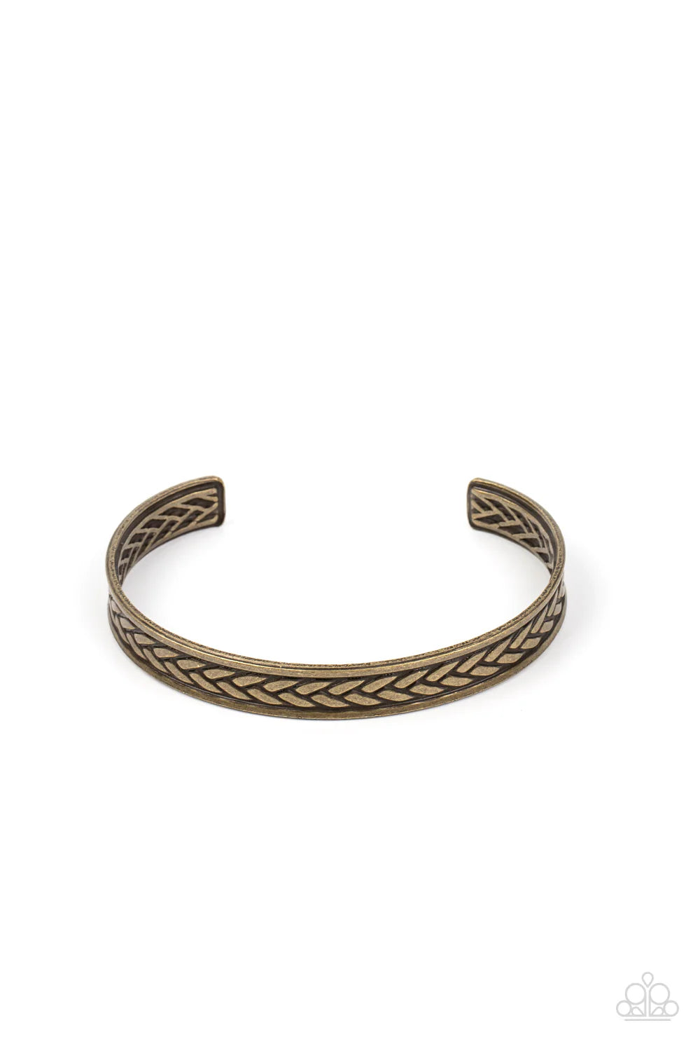 Terra Tread - Brass Mens Bracelet - Paparazzi Accessories (PZ-5306)