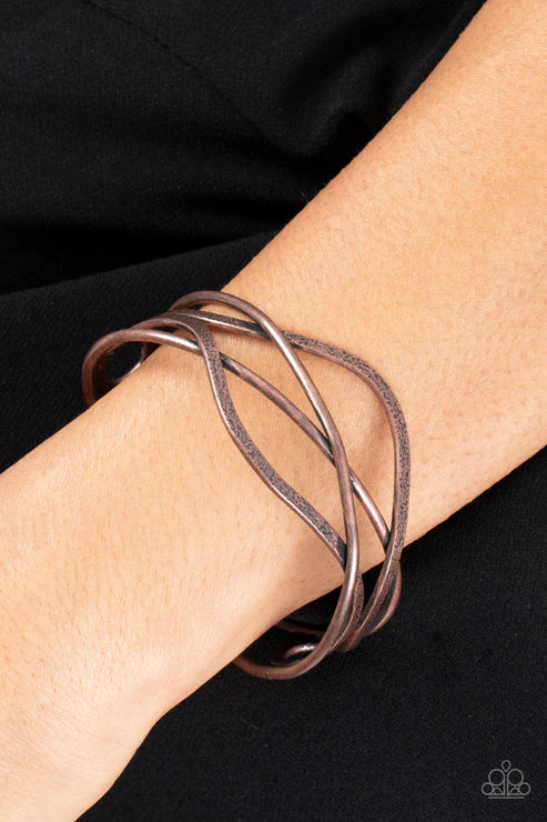 Fierce Fusion - Copper Paparazzi Bracelet (PZ-5664)