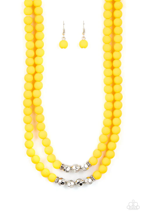 Summer Splash - Yellow Paparazzi Necklace