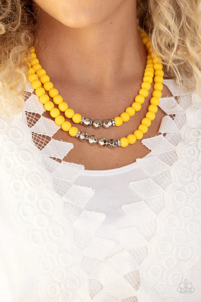 Summer Splash - Yellow Paparazzi Necklace