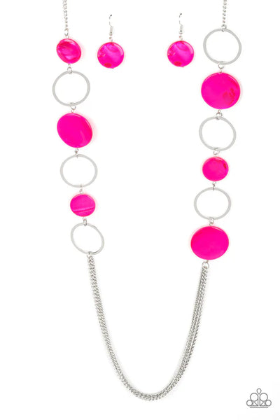 Beach Hub - Pink Paparazzi Necklace (PZ-597)