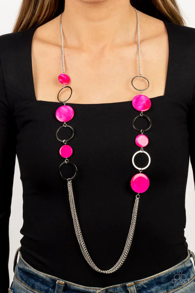 Beach Hub - Pink Paparazzi Necklace (PZ-597)