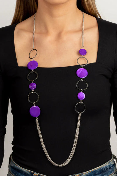 Beach Hub - Purple Paparazzi Necklace (PZ-5174)