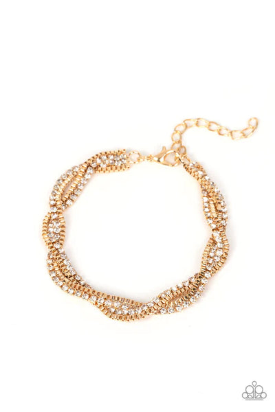 Box Office Bling - Gold Paparazzi Bracelet (PZ-5494)