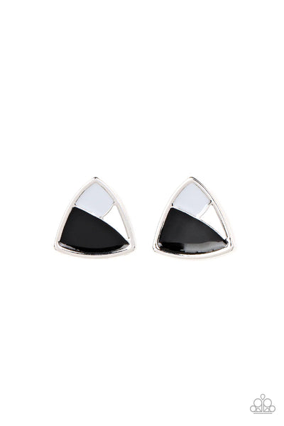 Kaleidoscopic Collision - Black Post Earrings - Paparazzi Accessories (PZ-5323)