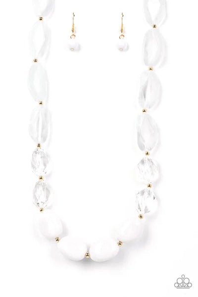 Private Paradise - White Paparazzi Necklace (PZ-3842)