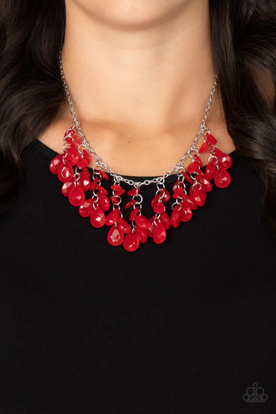 Crystal Cabaret - Red Paparazzi Necklace (PZ-4716)