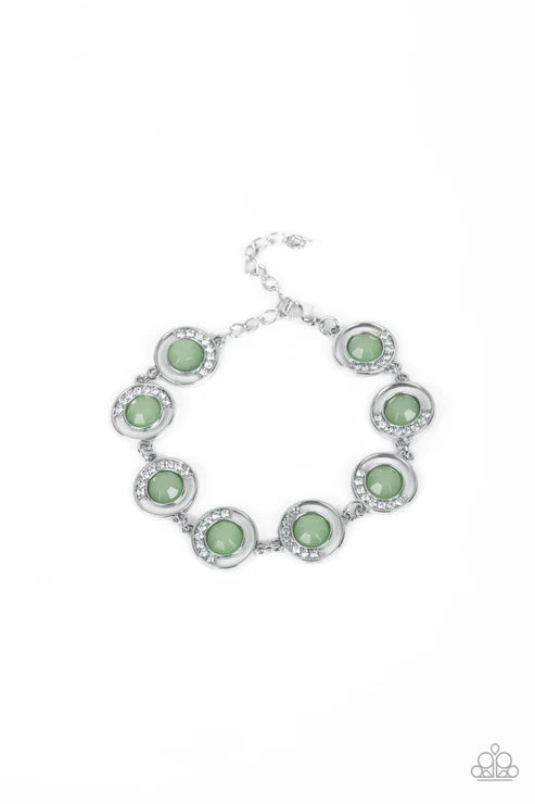 Twinkling Trajectory - Green Paparazzi Bracelet (PZ-5640)