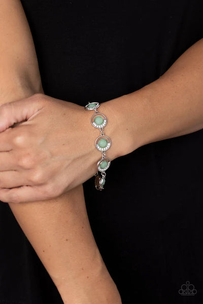 Twinkling Trajectory - Green Paparazzi Bracelet (PZ-5640)