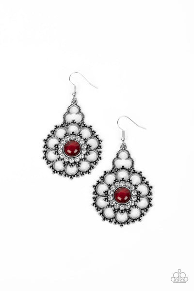 Floral Renaissance - Red Earrings - Paparazzi Accessories