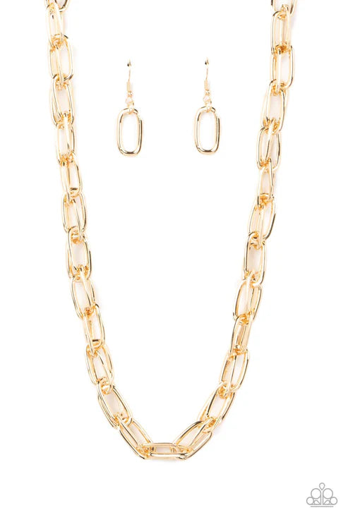 Tough Call - Gold Paparazzi Necklace
