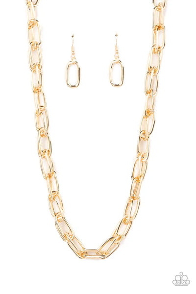 Tough Call - Gold Paparazzi Necklace (PZ-672)