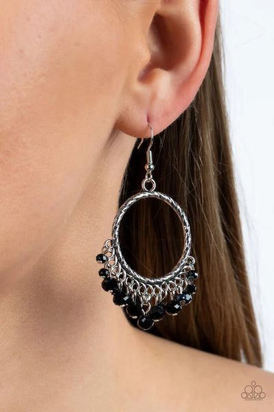 As if by Magic - Black Paparazzi Earrings (PZ-5052)