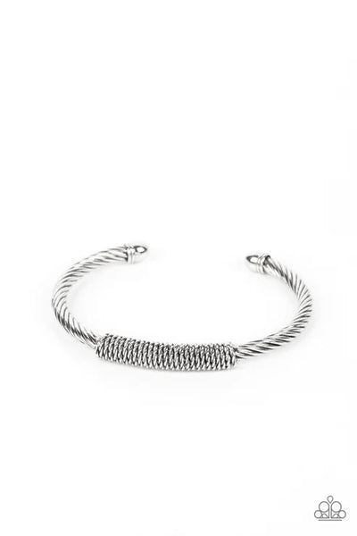 CABLE-Minded - Silver Paparazzi Men's Bracelet (PZ-5750)