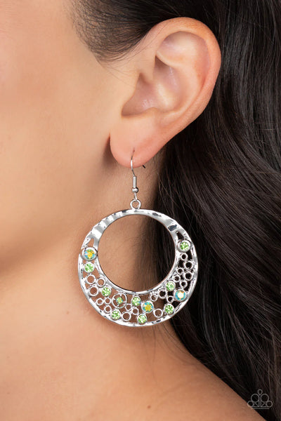 Enchanted Effervescence - Green Paparazzi Earrings (PZ-5691)