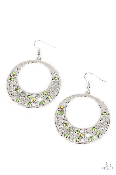 Enchanted Effervescence - Green Paparazzi Earrings (PZ-5691)