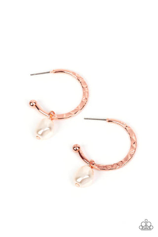 Paparazzi ♥ GLAM Overboard - Copper ♥ Earrings (PZ-2765)