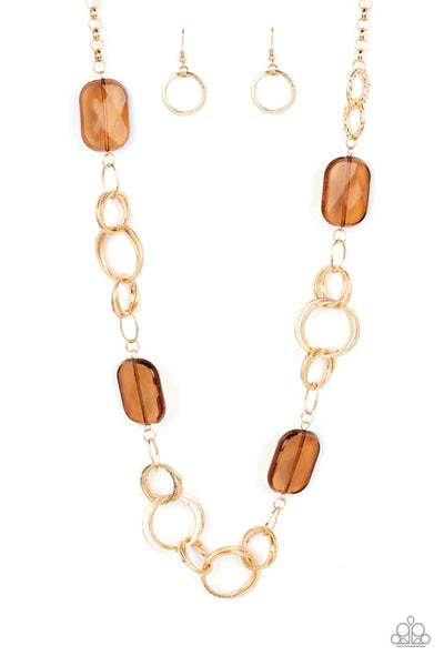 Stained Glass Glamour - Brown Paparazzi Necklace