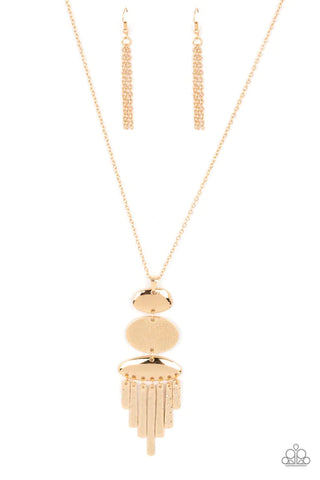 After the ARTIFACT - Gold Paparazzi  Necklace (PZ-5502)