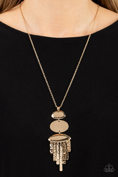 After the ARTIFACT - Gold Paparazzi  Necklace (PZ-5502)