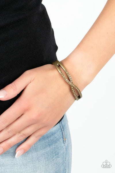 Woven in Wealth - Brass Paparazzi Bracelet (PZ-3682)