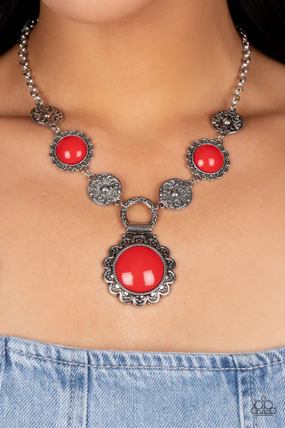 Poppy Persuasion - Red Paparazzi Necklace