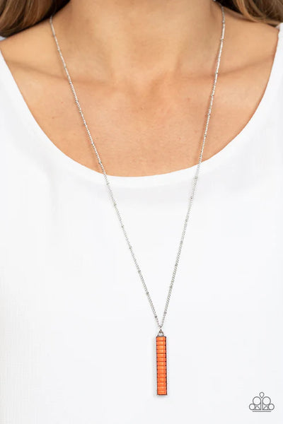 Rural Regeneration - Orange Paparazzi Necklace (PZ-5504)