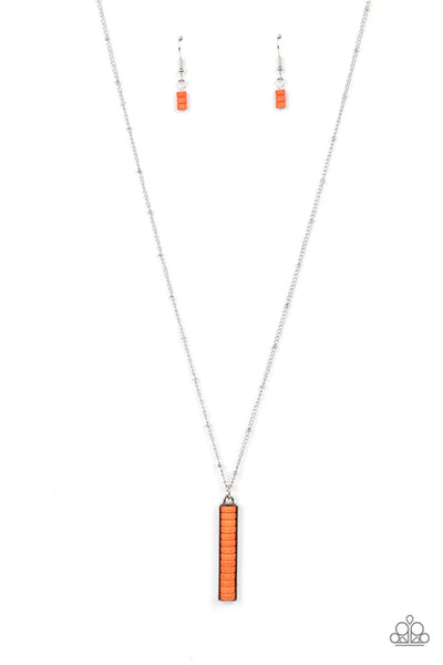 Rural Regeneration - Orange Paparazzi Necklace (PZ-5504)