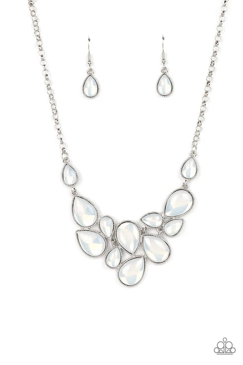 Keeps GLOWING and GLOWING - White Paparazzi Necklace