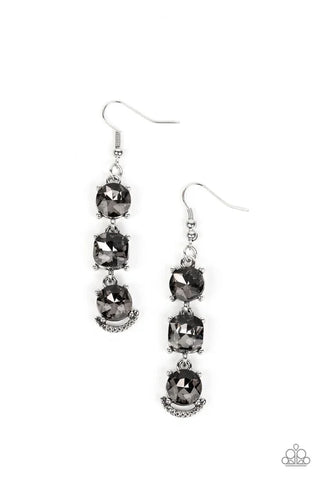 Determined to Dazzle - Silver Paparazzi Earrings (PZ-2115)