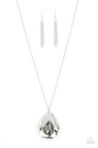 Surrealist Sparkle - Silver Paparazzi Necklace (PZ-277)