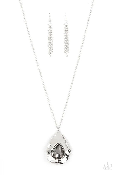 Surrealist Sparkle - Silver Paparazzi Necklace (PZ-277)