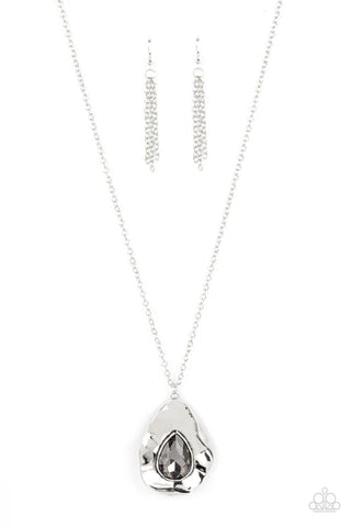 Surrealist Sparkle - Silver Paparazzi Necklace (PZ-277)