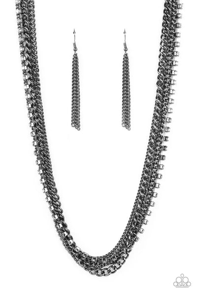 Free to CHAINge My Mind - Black Paparazzi Necklace (PZ-3729)