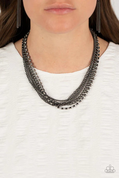 Free to CHAINge My Mind - Black Paparazzi Necklace (PZ-3729)