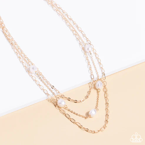 Offshore Oasis - Gold Paparazzi Necklace