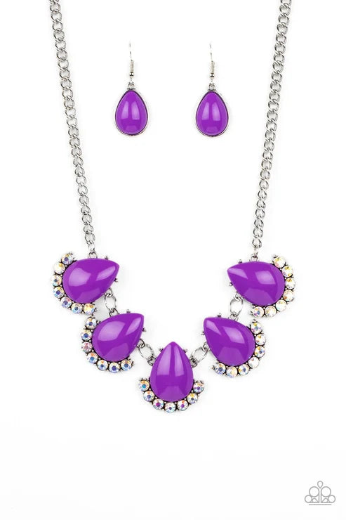 Ethereal Exaggerations - Purple Paparazzi Necklace (PZ-3798)