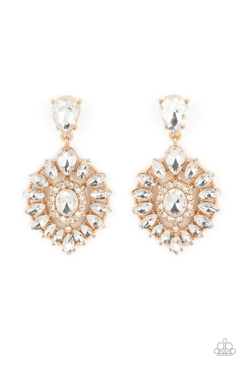 My Good LUXE Charm - Gold Paparazzi Post Earrings (PZ-4244)