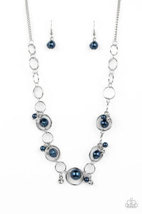 Think of the POSH-ibilities! - Blue Pearl Silver Short Necklace - Paparazzi (PZ-4733)