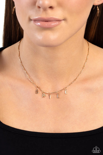 Say My Name - Gold Necklace - Paparazzi Accessories (PZ-5099)