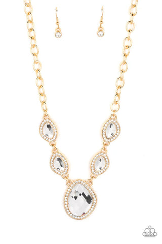 The Upper Echelon - Gold Paparazzi Necklace (PZ-5118)