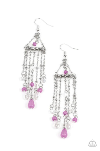Marina Breeze - Purple Paparazzi Earrings (PZ-2796)
