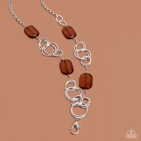 Stained Glass Glamour - Brown Paparazzi Lanyard (PZ-5245)