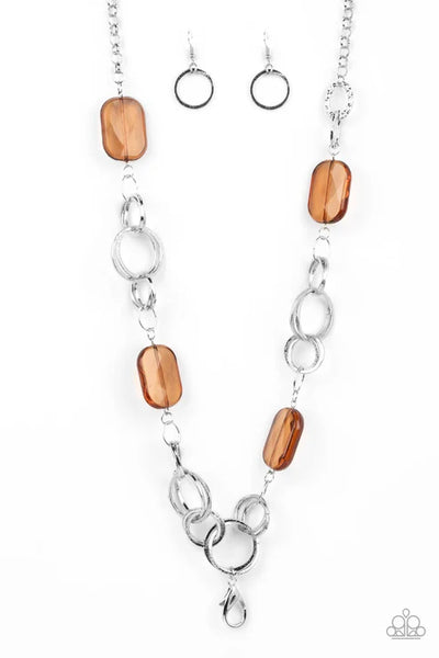 Stained Glass Glamour - Brown Paparazzi Lanyard (PZ-5245)