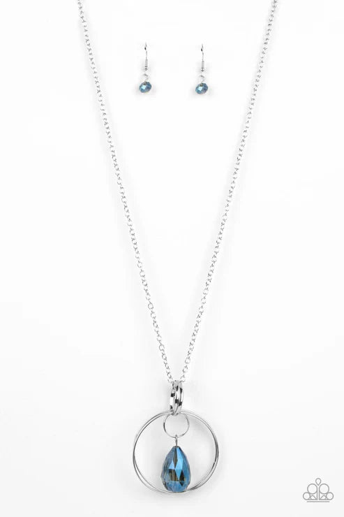 Swinging Shimmer - Blue Paparazzi Necklace (PZ-826)