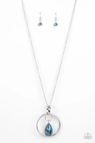 Swinging Shimmer - Blue Paparazzi Necklace (PZ-826)