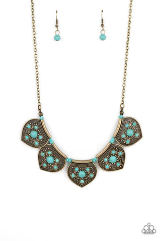 Badlands Basin - Brass Paparazzi Necklace (PZ-4184)