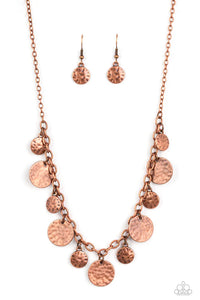 Model Medallions - Copper Paparazzi Necklace (PZ-178)