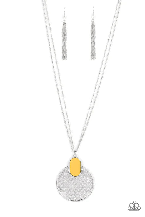 South Beach Beauty - Yellow Paparazzi Necklace (PZ-5417)