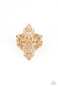 Curled Crown - Gold Paparazzi Ring